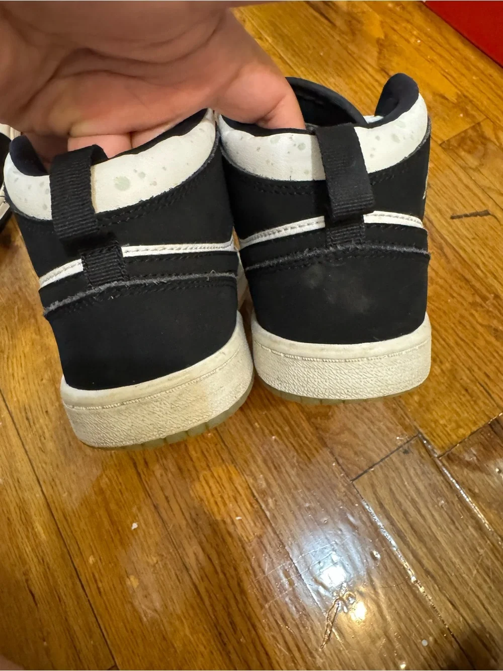 Air Jordan Black and White High Top Sneakers
